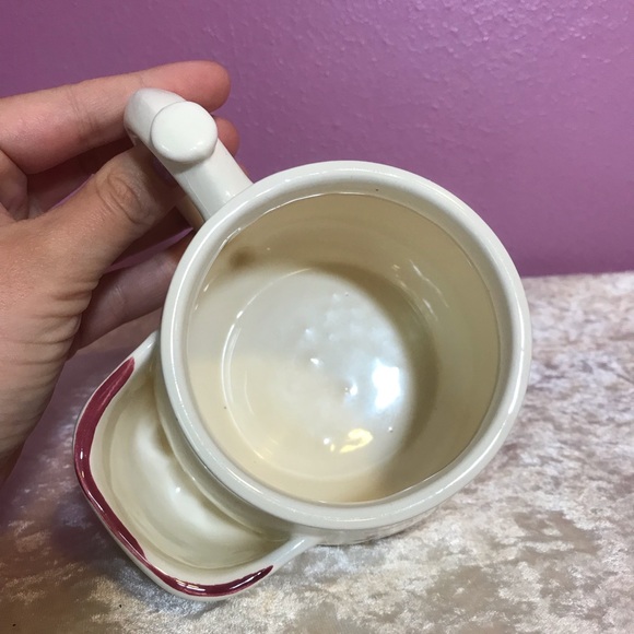 Retro Pottery by Levine Floral Painted Mug w/Tea Bag Holder Kitsch Cottagecore - Picture 5 of 6